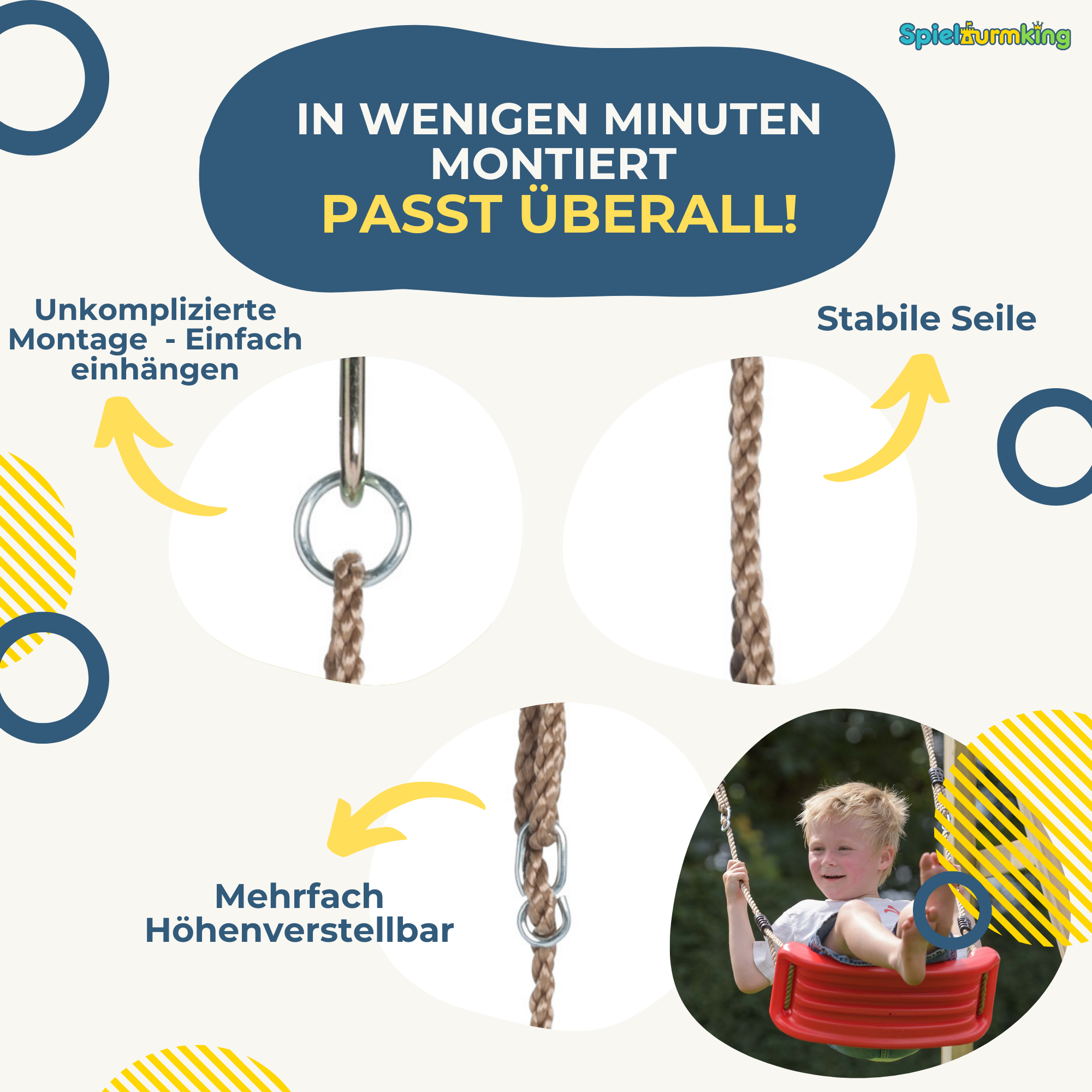 Schaukelsitz Kunststoff Schaukel Kinderschaukel Schaukel mit Seil Brettschaukel