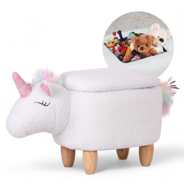 Tierhocker EINHORN mit Stauraum - Organizer &amp; Sitzbox für Kinder